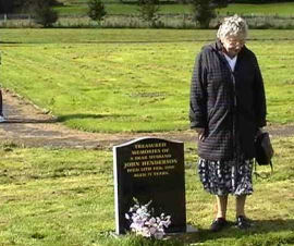 EV Henderson (Nee Marr) at her husband's grave